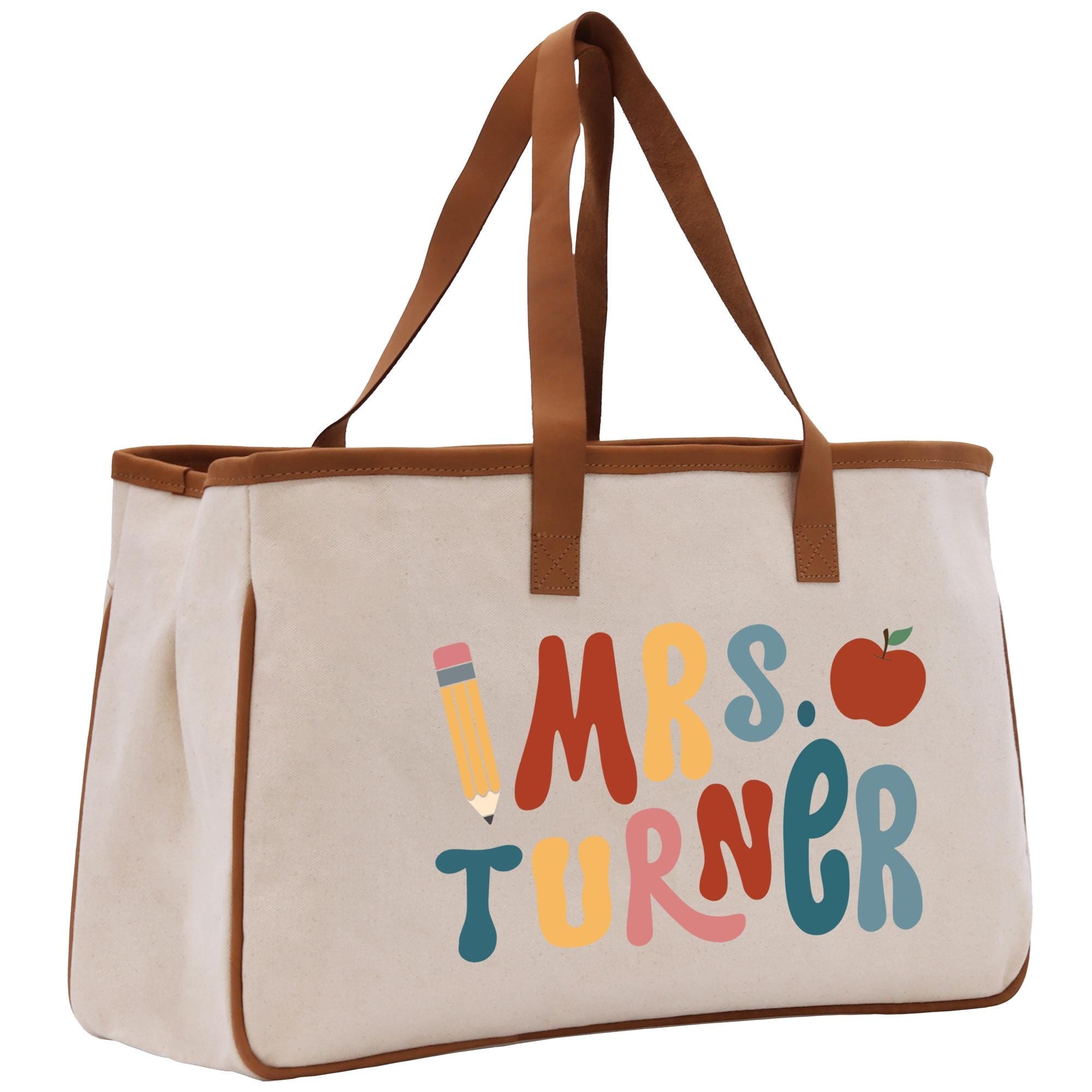 a canvas bag with a teacher&#39;s message on it