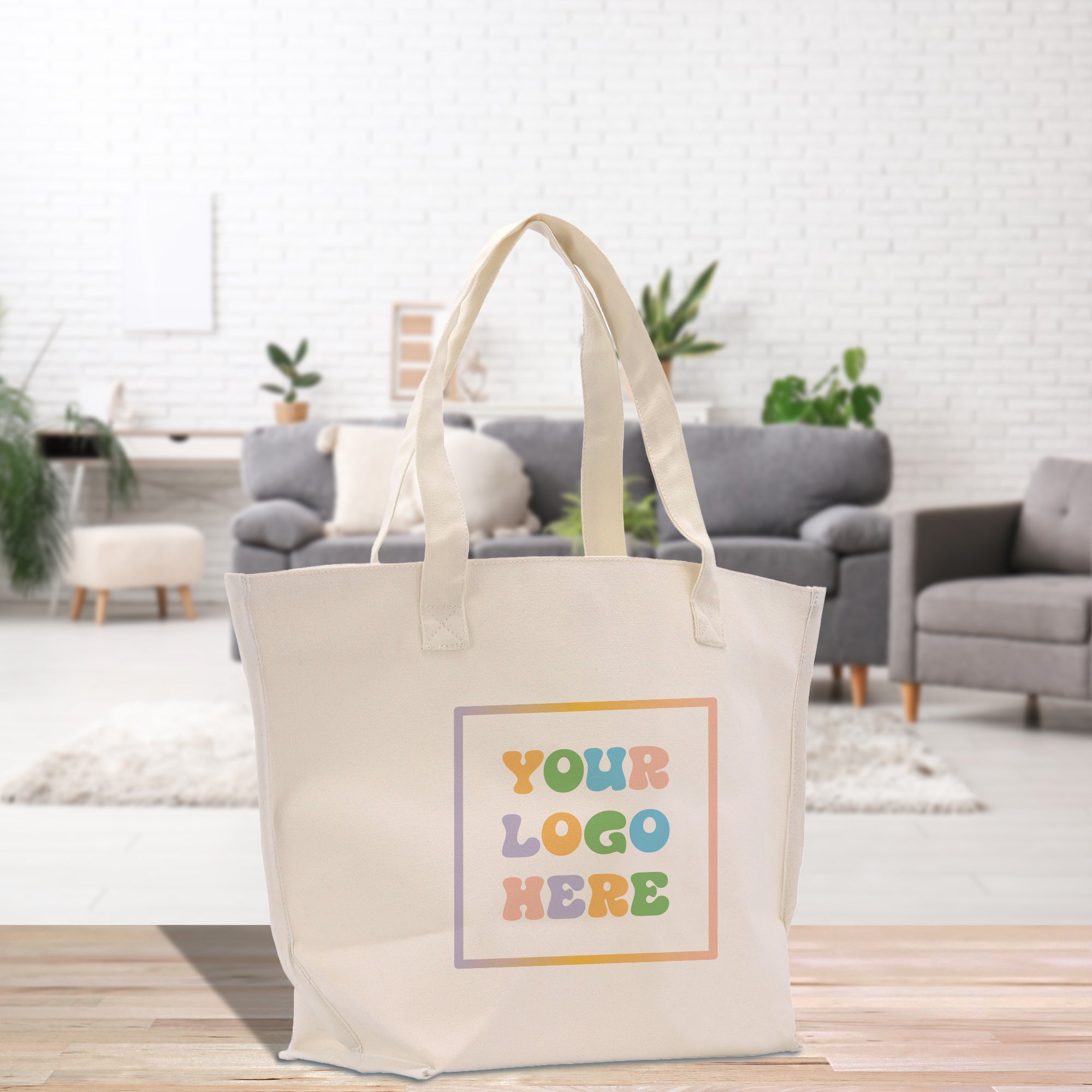 a white bag with the words your logo here on it