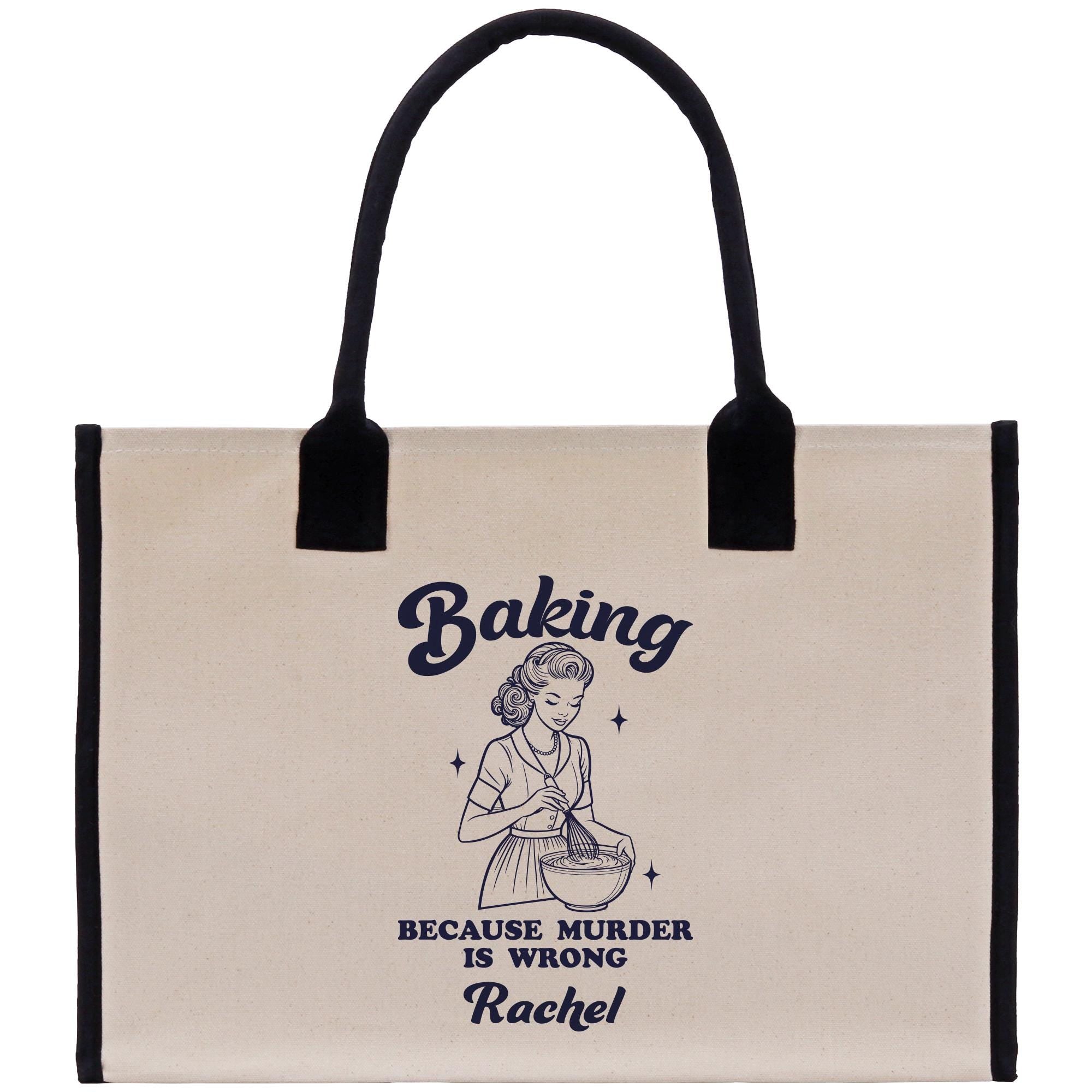 a tote bag with a woman holding a bowl