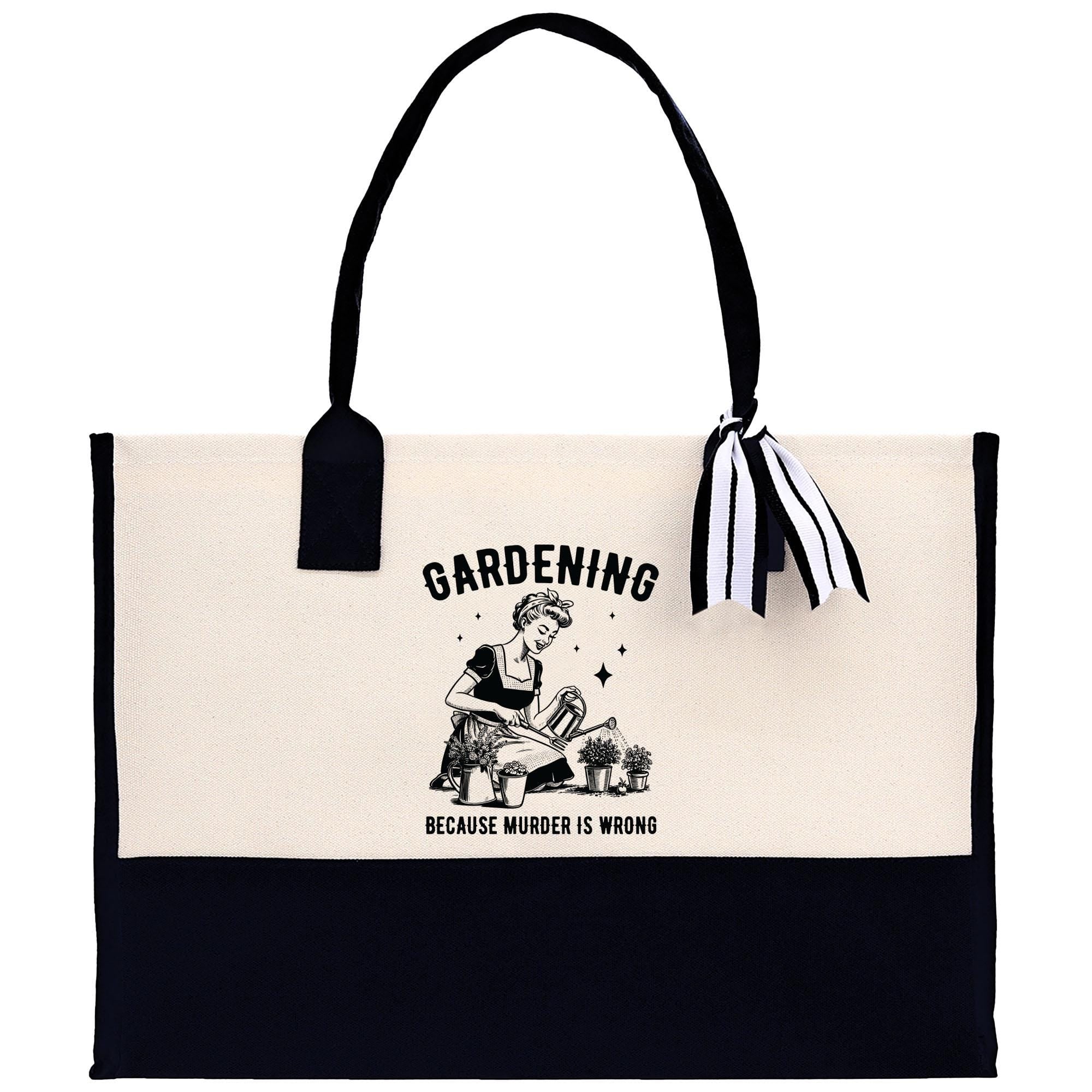 a white and black bag with a black handle