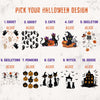 a poster with a list of halloween designs