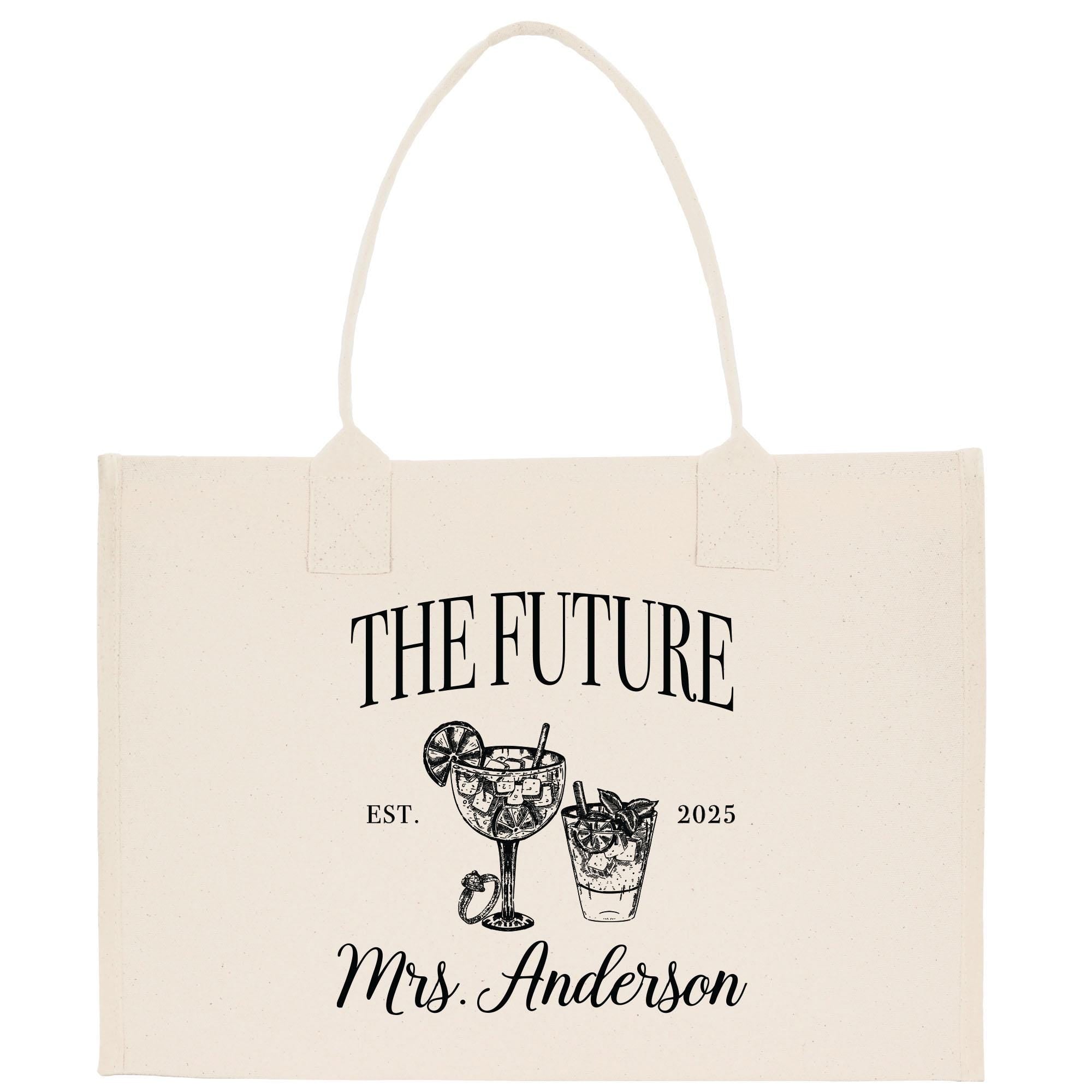 a tote bag with the words, the future mrs anderson