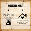 a wooden sign with a house and a heart on it