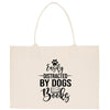 a white bag with a dog saying on it