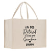a white shopping bag with the words i'm not retired, i'm