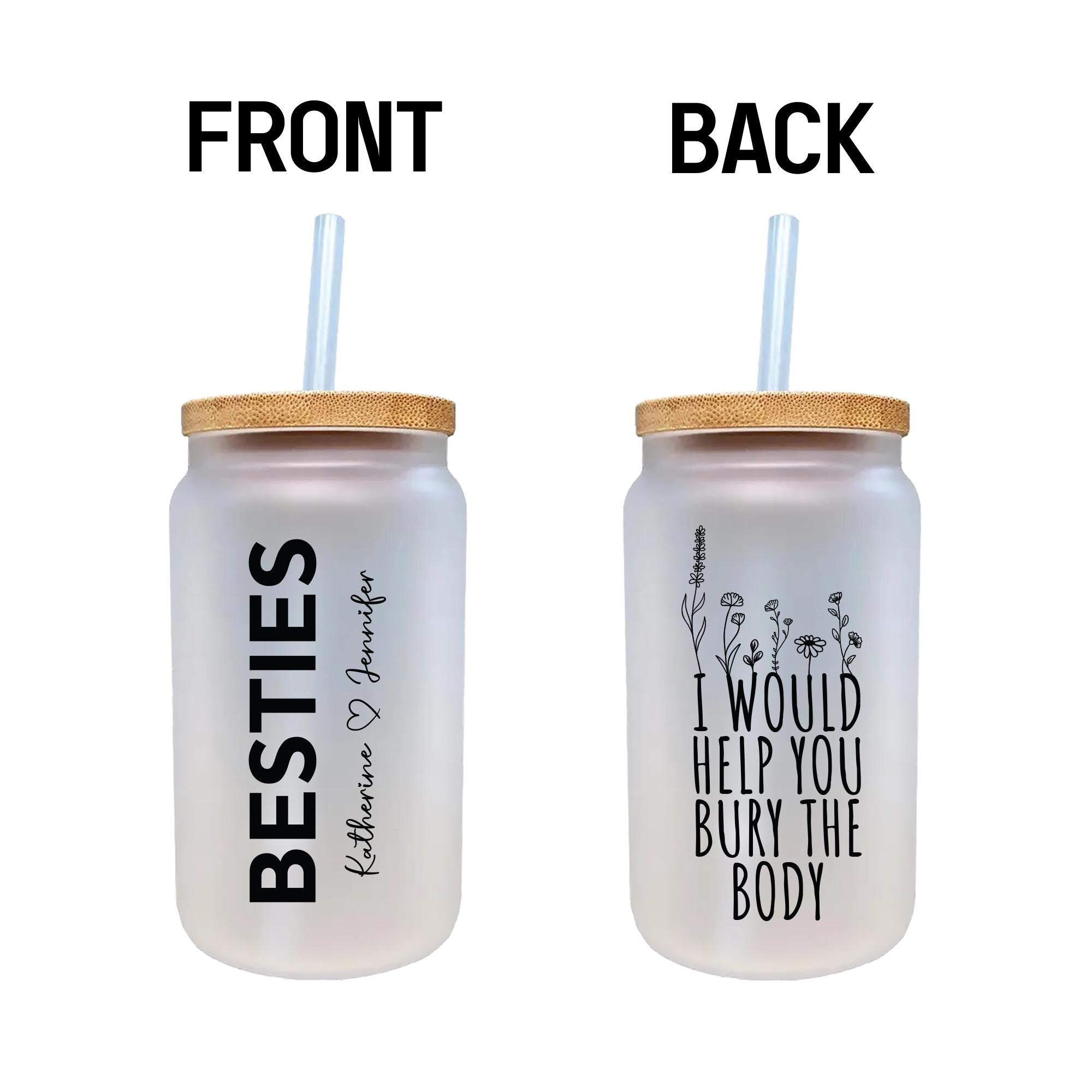 two plastic bottles with straws on top of them