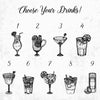 a drawing of different types of drinks