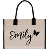 a canvas bag with a butterfly on it