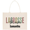 a bag with the words lacrosse mom on it