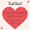a heart shaped font with a lower case and lower case
