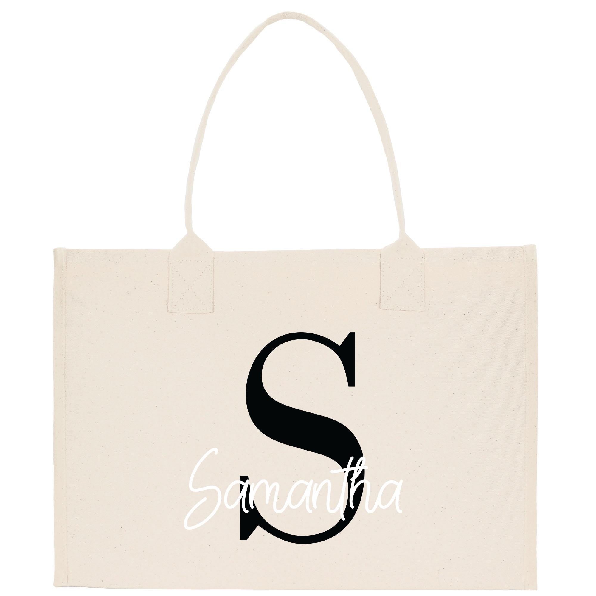 a tote bag with the letter s on it