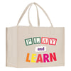 a bag that says play and learn on it