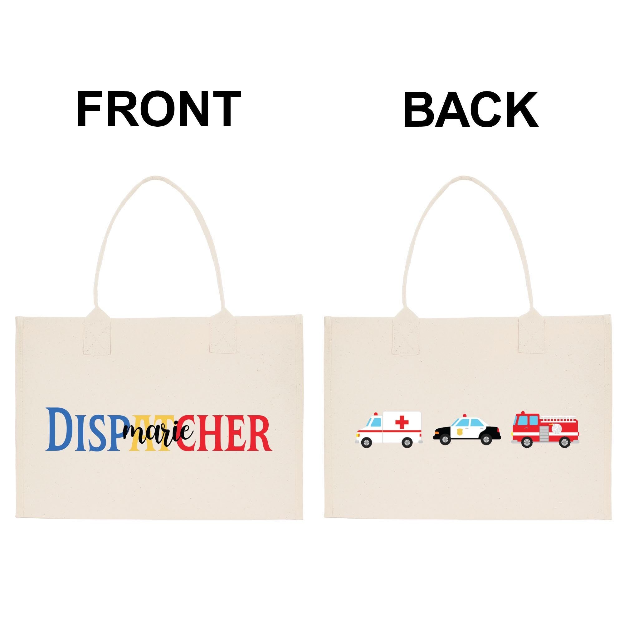 two shopping bags with different designs on them