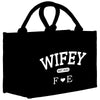 a black and white picture of a bag with the words wiffley on it