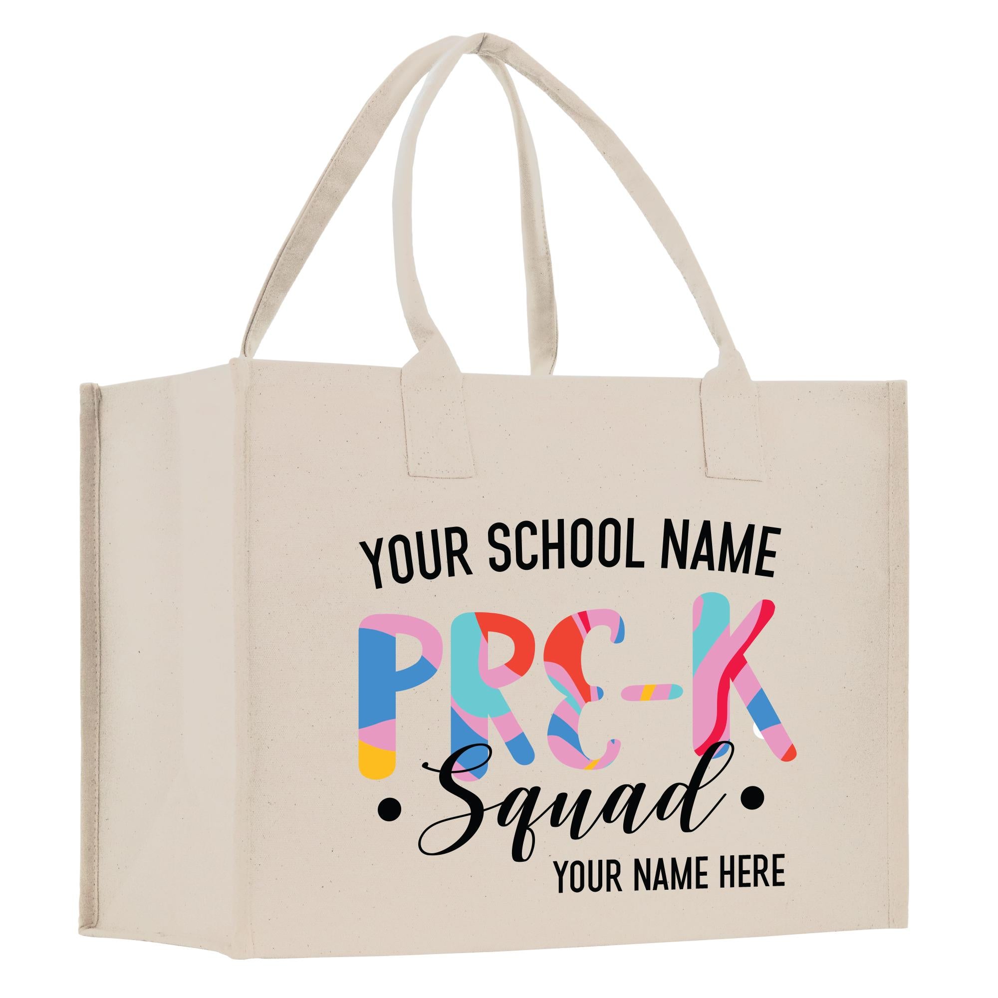 a white shopping bag with a back to school name on it