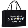 a black shopping bag with the words the one where sophiie turns 30