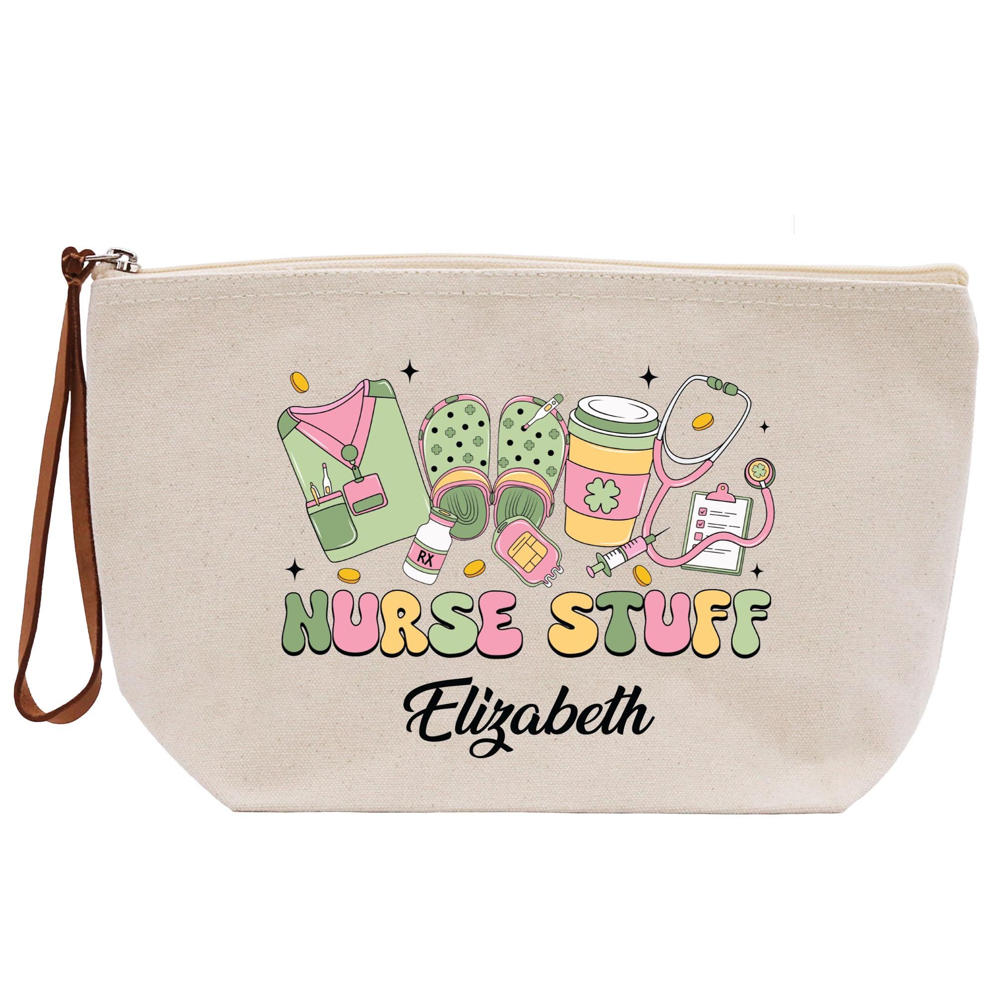a purse with a nurse stuff design on it
