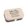 a business card case with a name on it