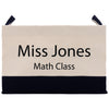 a black and white bag with the words miss jones on it
