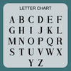 a letter chart with the alphabet displayed in a grid format.