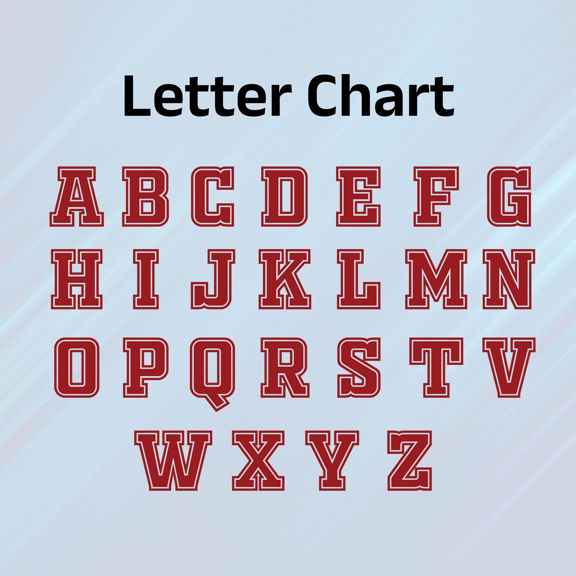 a set of letters that are red and white