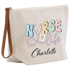 a canvas bag with the words nurse life on it