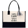A tote bag with a printed message that says 