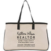 a canvas tote bag with a realtor logo on it