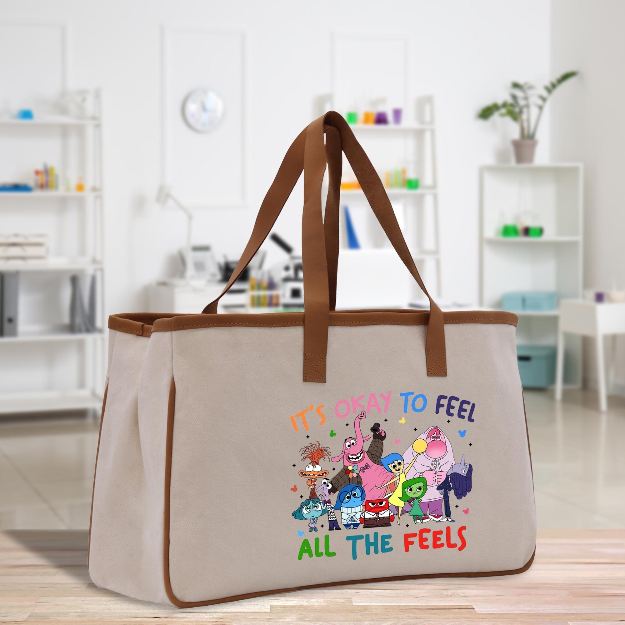 a canvas bag with a cartoon character on it