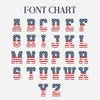 the american flag font and numbers