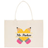a tote bag with a picture of a pair of shoes on it