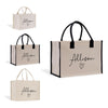 a set of three personalized shopping bags