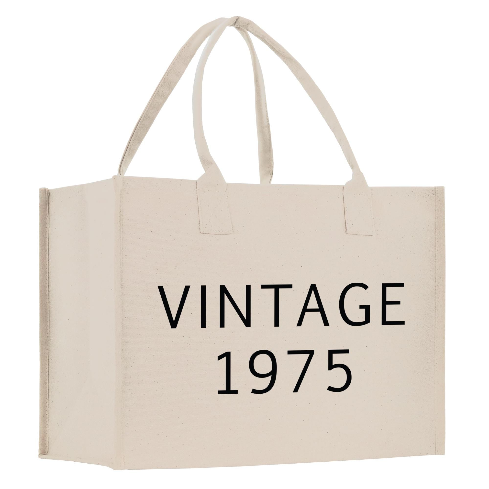 a white shopping bag with the words vintage on it