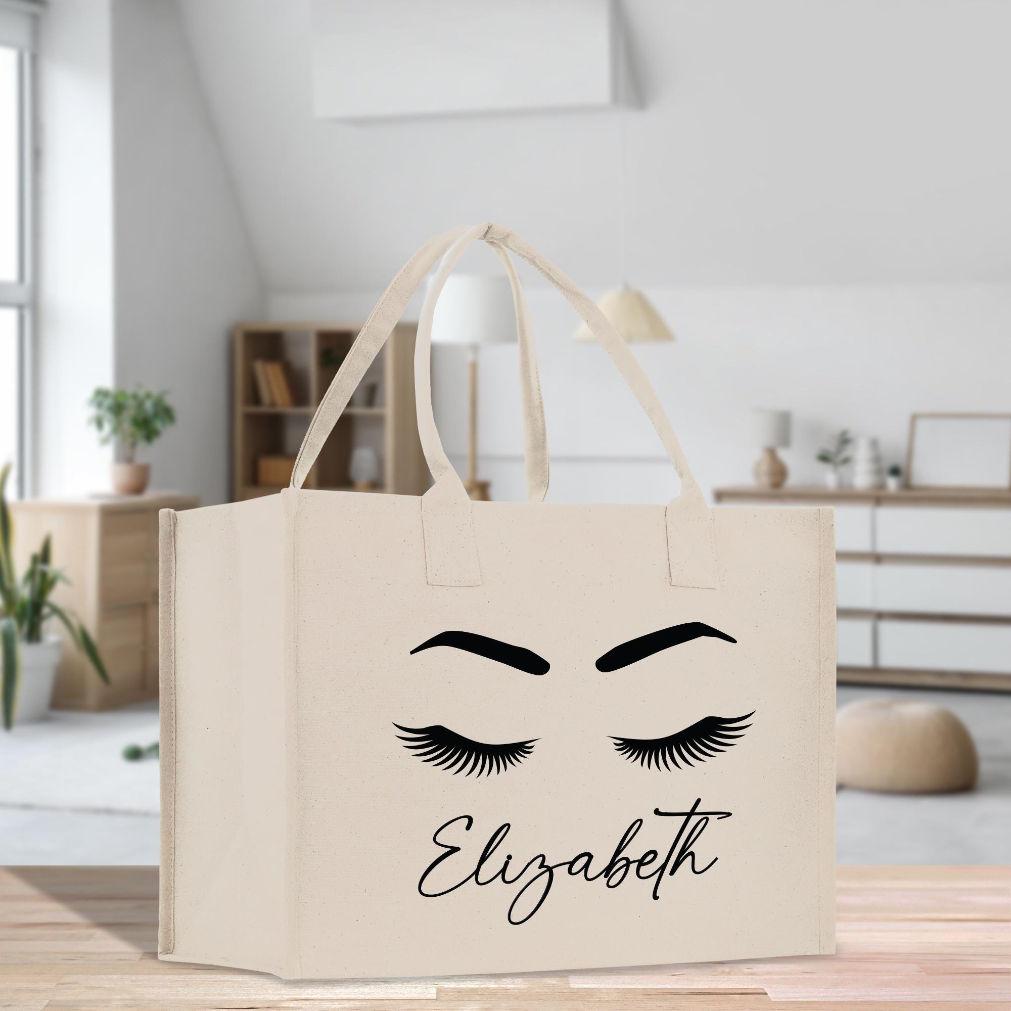 a shopping bag with a face drawn on it
