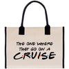 a white bag with a black handle that says the one where they go on a