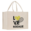 a bag with a tennis ball and racket on it