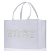 a white shopping bag with the word wifty on it