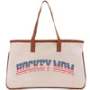 a canvas bag with the word liberty printed on it
