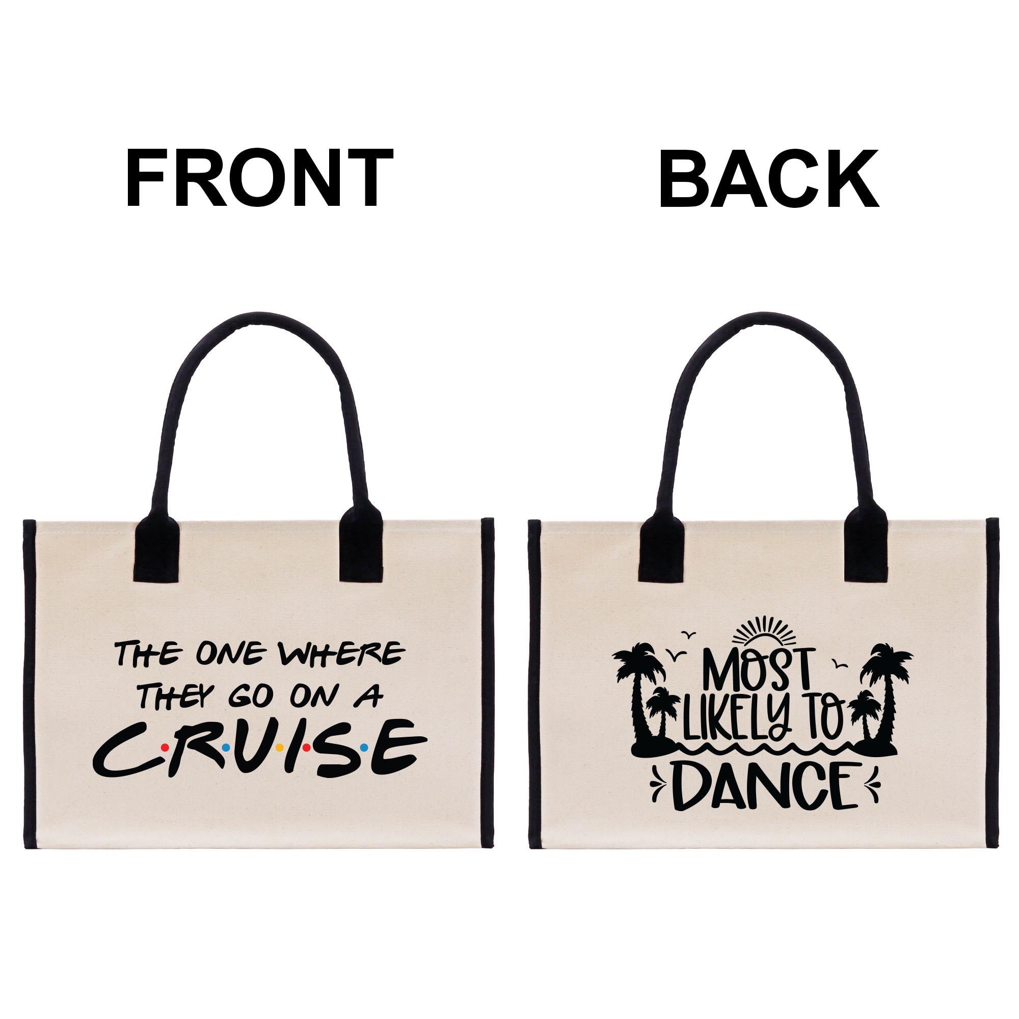 two shopping bags with the words cruise and the one where they go on a cruise