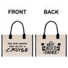 two shopping bags with the words cruise and the one where they go on a cruise