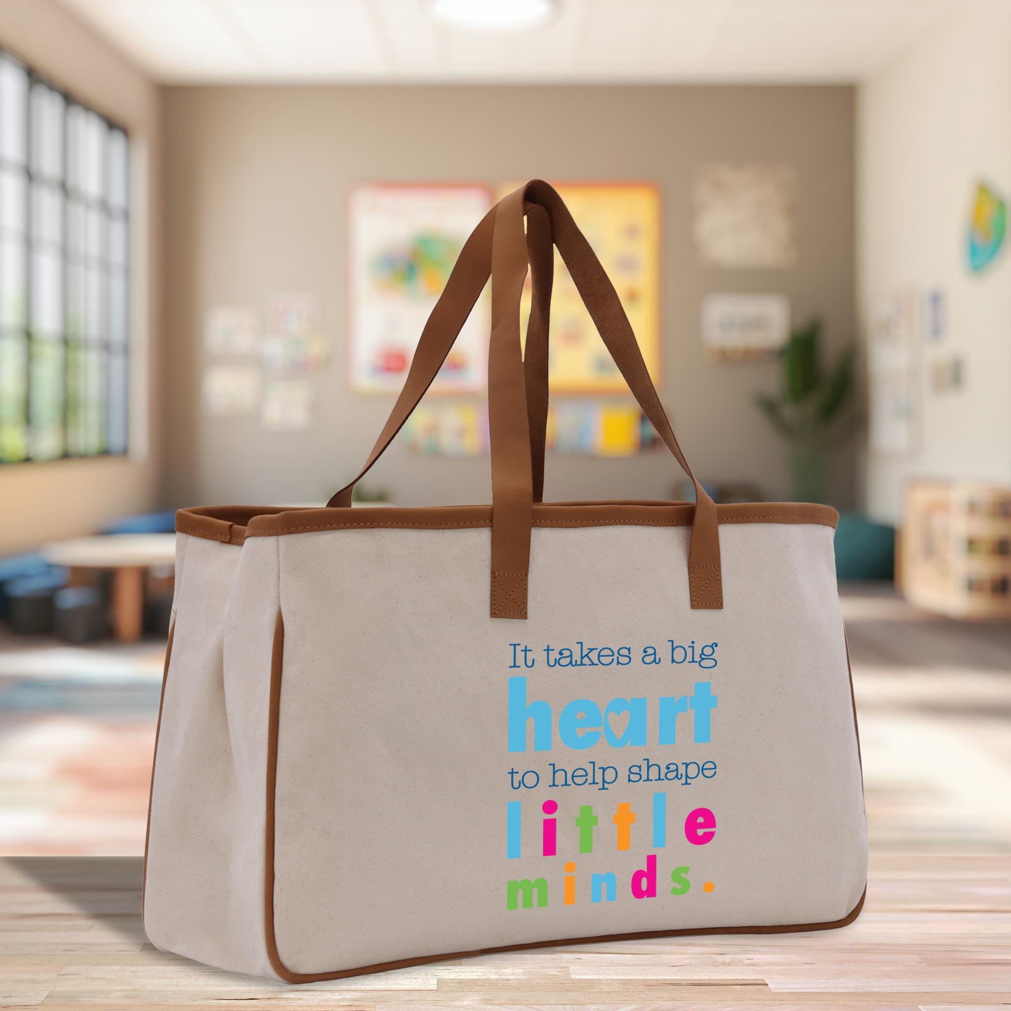 a canvas bag with a message on it