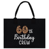 a black birthday bag with a leopard print on it