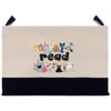 a white bag with a black bottom and a white bottom with a black bottom and