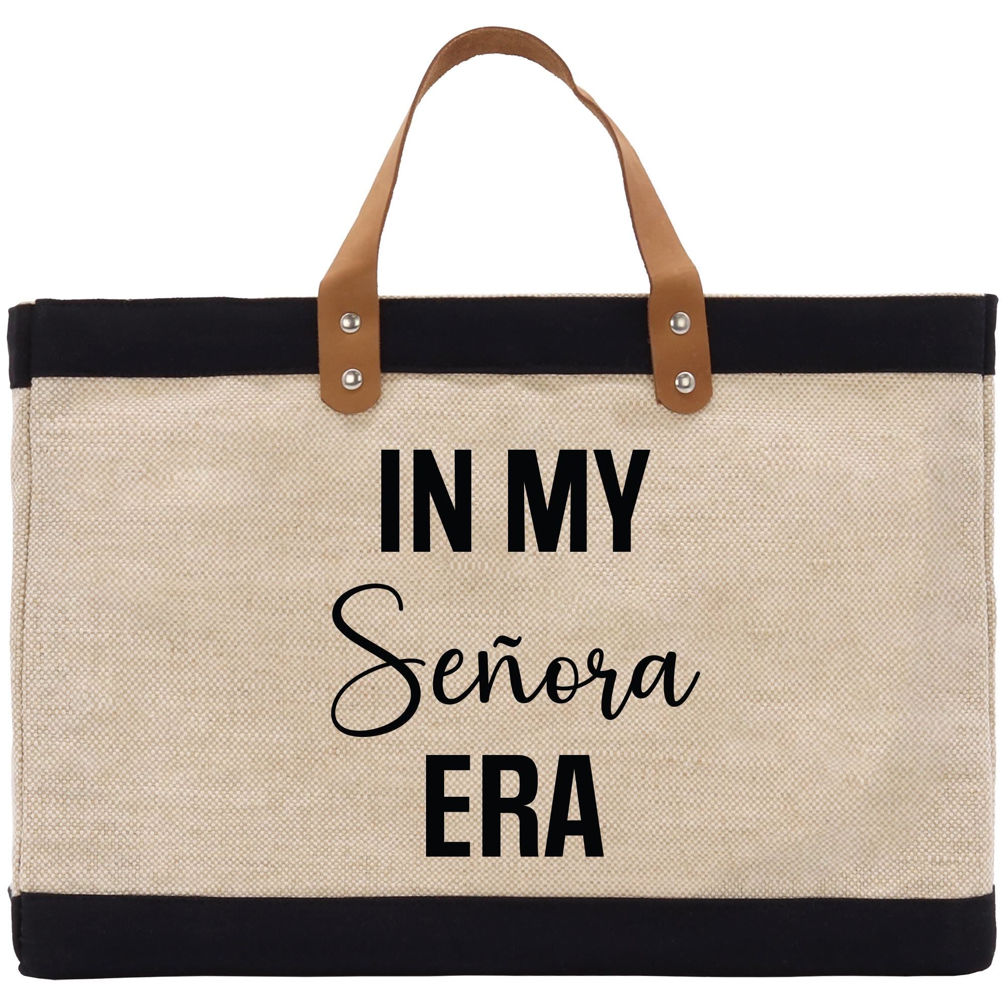 a canvas bag with the words in my senior era printed on it