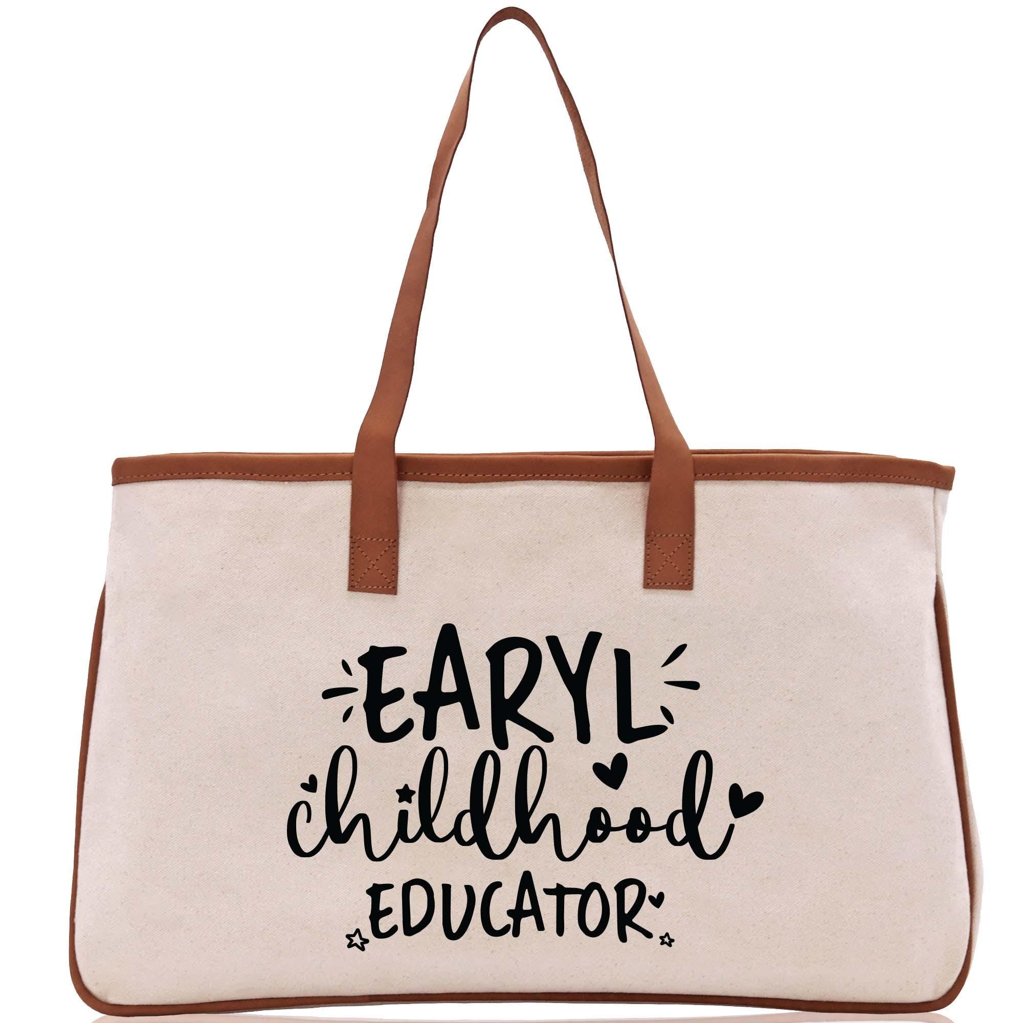 a canvas bag with the words early childhood education printed on it