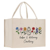 a white shopping bag with a slot on it