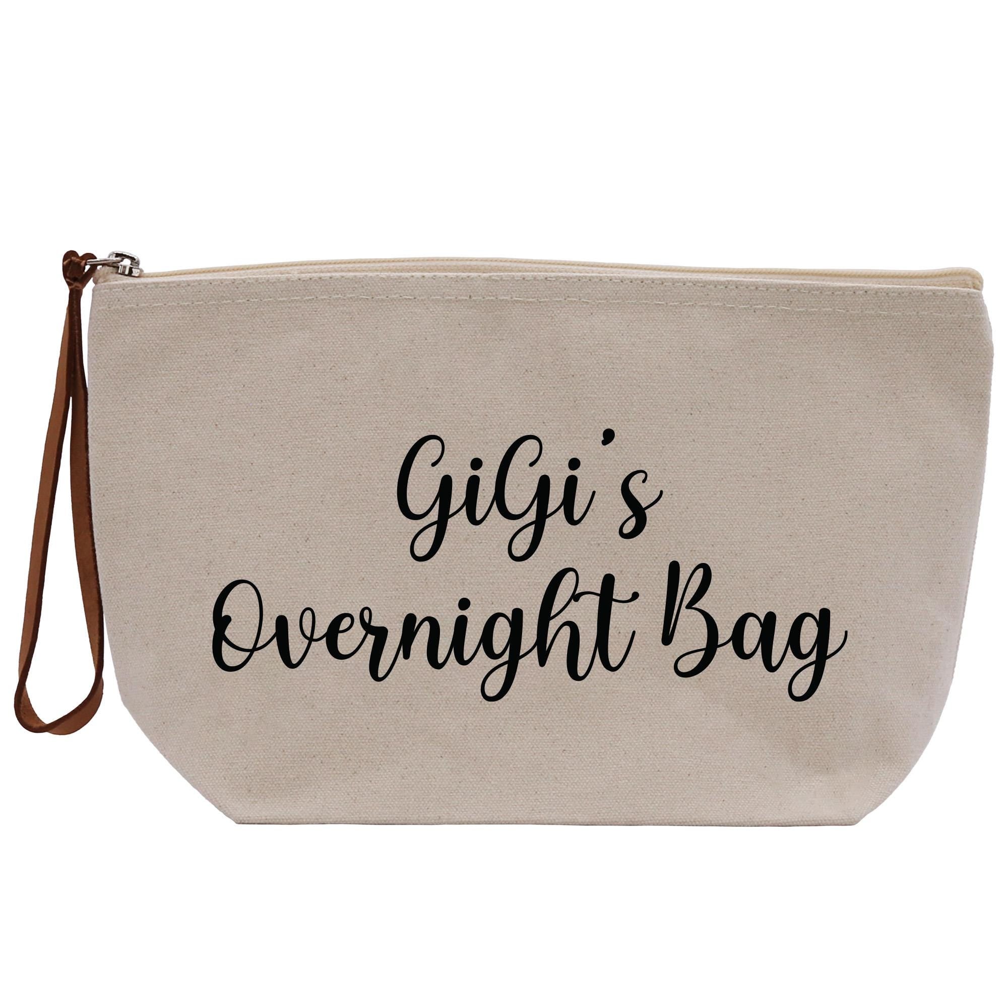 a white bag with black writing on it