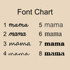 a font chart with various font sizes and corresponding words written in different styles.