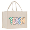 a canvas bag with the word treat printed on it