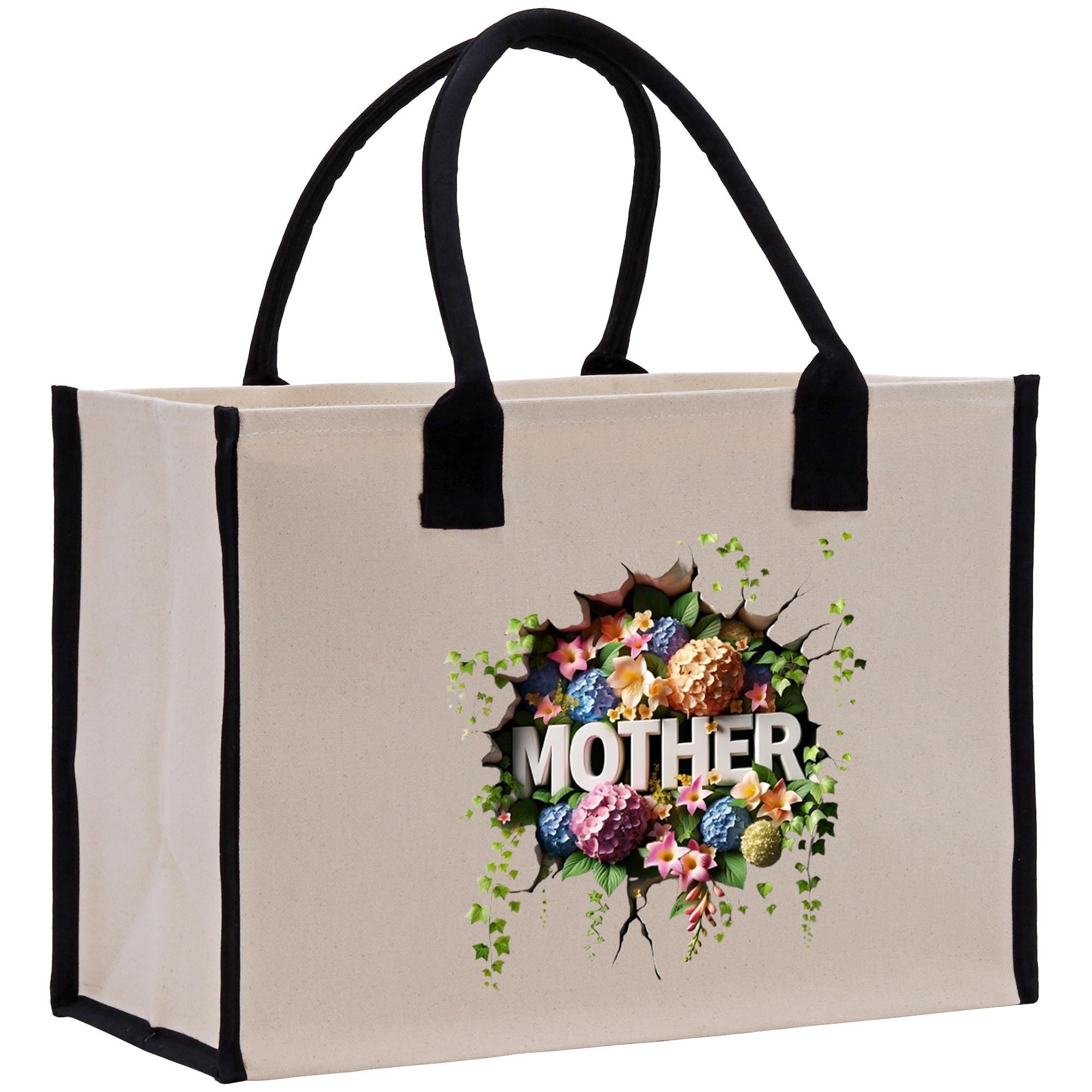 a bag with a picture of flowers on it